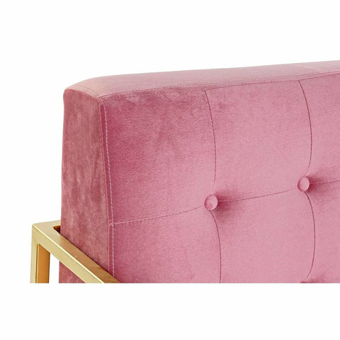 Sofa DKD Home Decor 128 x 70 x 76 cm Rosa Gold Metall