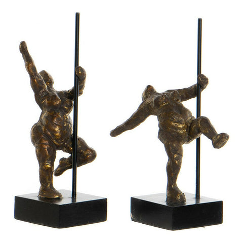 Deko-Figur DKD Home Decor 20 x 10 x 31 cm Gold Aluminium Mango-Holz Ballett-Tänzerin Moderne