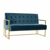 Sofa DKD Home Decor 8424001802340 128 x 70 x 76 cm Blau Gold Metall Moderne