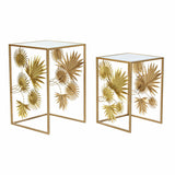 Beistelltisch DKD Home Decor Spiegel Gold Metall (40,5 x 40,5 x 61 cm)