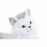 Deko-Figur DKD Home Decor 15 x 7,5 x 14 cm Silberfarben Weiß Harz Romantisch Katze