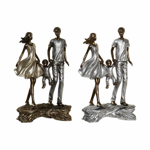 Deko-Figur DKD Home Decor 17 x 7 x 28 cm Silberfarben Kupfer Familie (2 Stück)