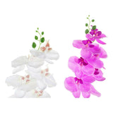 Dekorationspflanze DKD Home Decor 8424001819430 21 x 21 x 82 cm Lila Weiß Orchidee (2 Stück)