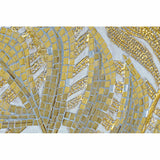 Leinwand DKD Home Decor Kristall Gold Weiß Hellgrau Holz MDF Pflanzenblatt (90 x 4 x 70 cm)