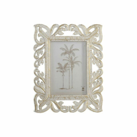 Fotorahmen DKD Home Decor Kristall Gold Weiß Indianer Holz MDF (26,5 x 2 x 31,5 cm)
