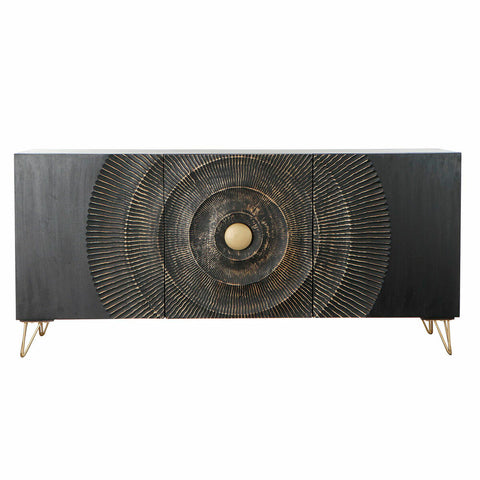 Anrichte DKD Home Decor Schwarz Gold Metall Mango-Holz (160 x 45 x 75 cm)