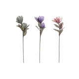Dekorative Blume DKD Home Decor Grau Rosa EVA (Ethylen-Vinylacetat) Lila (3 pcs) (25 x 25 x 95 cm)