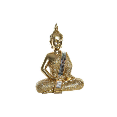 Deko-Figur DKD Home Decor Gold Buddha Harz Orientalisch Verchromt (38 x 23 x 50 cm)