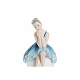 Deko-Figur DKD Home Decor 8,5 x 13 x 14,5 cm Blau Ballett-Tänzerin Romantisch