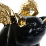 Deko-Figur DKD Home Decor 26 x 17 x 22,5 cm Silberfarben Schwarz Gold Schwein (3 Stück)