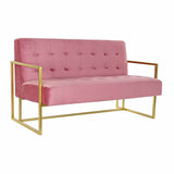 Sofa DKD Home Decor 128 x 70 x 76 cm Rosa Gold Metall
