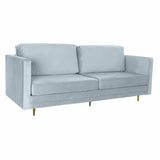 Sofa DKD Home Decor Sixties Gold Metall Samt Himmelsblau (210 x 78 x 85 cm)
