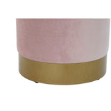 Fußstütze DKD Home Decor Rosa Samt Golden Metall Polyester (35 x 35 x 40 cm)