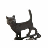 Glocke DKD Home Decor Hund Katze 14 x 15 x 24 cm Braun Schnur Dunkelbraun (2 Stück)