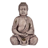 Dekorative Gartenfigur Buddha Grau Polyesterharz (25 x 50,5 x 32,5 cm)