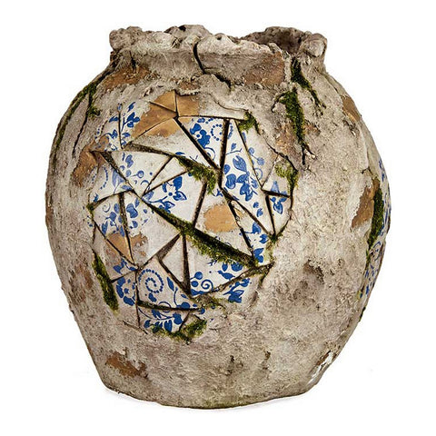 Dekorative Gartenfigur Vase Antiker Finish Polyesterharz (27 x 27 x 27 cm)
