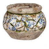 Dekorative Gartenfigur Vase Antiker Finish Polyesterharz (28 x 19,5 x 28 cm)