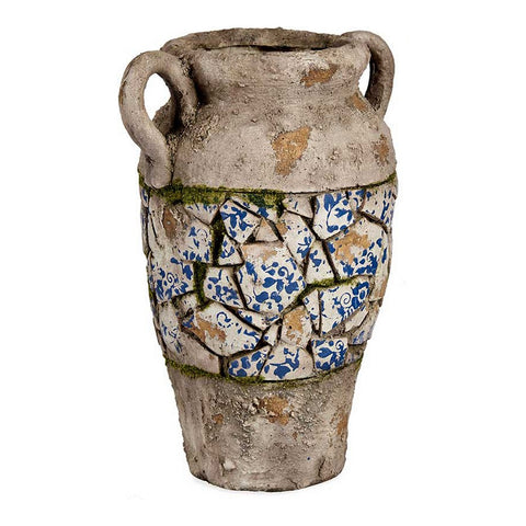 Dekorative Gartenfigur Vase Antiker Finish Polyesterharz (21 x 34,5 x 28 cm)