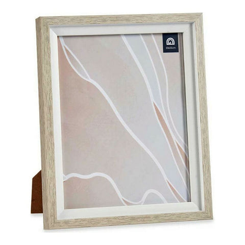 Fotorahmen Braun Weiß Kristall Holz Kunststoff (24 x 2 x 29 cm)
