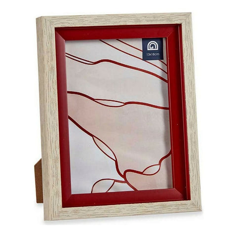 Fotorahmen Rot Braun Kristall Holz Kunststoff (17 x 2 x 21,8 cm)