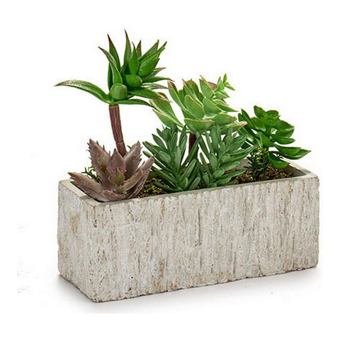 Dekorationspflanze Grau grün aus Keramik Kunststoff (9 x 20 x 21,5 cm)
