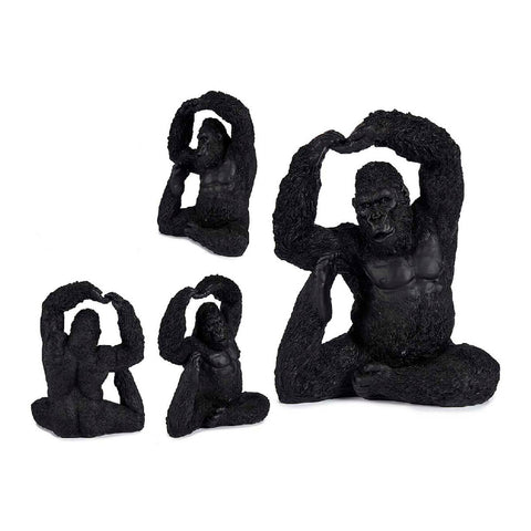 Deko-Figur Gorilla Schwarz Harz (15,2 x 31,5 x 26,5 cm)