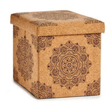 Dekorative Box Braun Mandala Biegsam MDF Kork (31 x 31 x 31 cm)